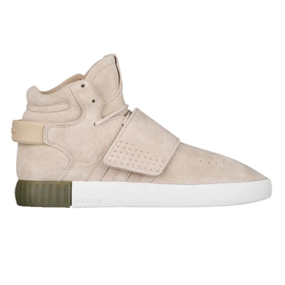 ADIDAS TUBULAR INVADER STRAP SNEAKER Neutral Color High Top Size 8  Like New - Picture 11 of 13